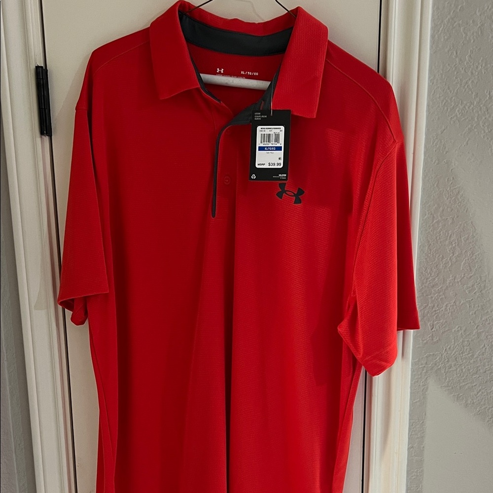 Under Armour Men's Vibrant Red Polo NWT